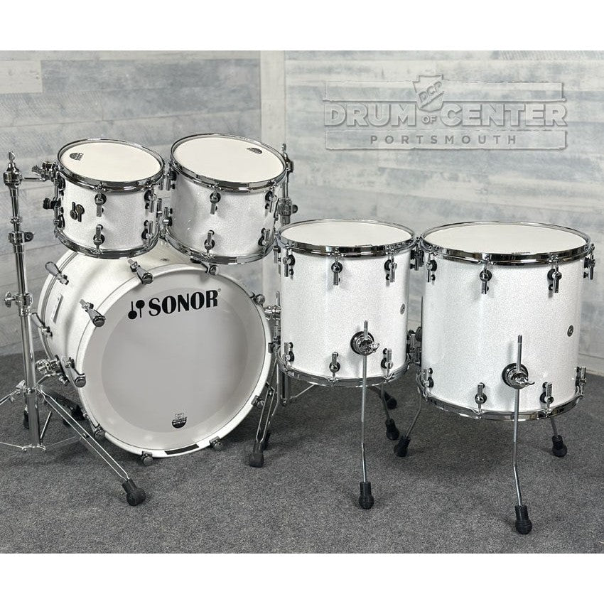 Sonor SQ2 Beech 5pc Drum Set White Sparkle Gloss - Drum Center Of Portsmouth
