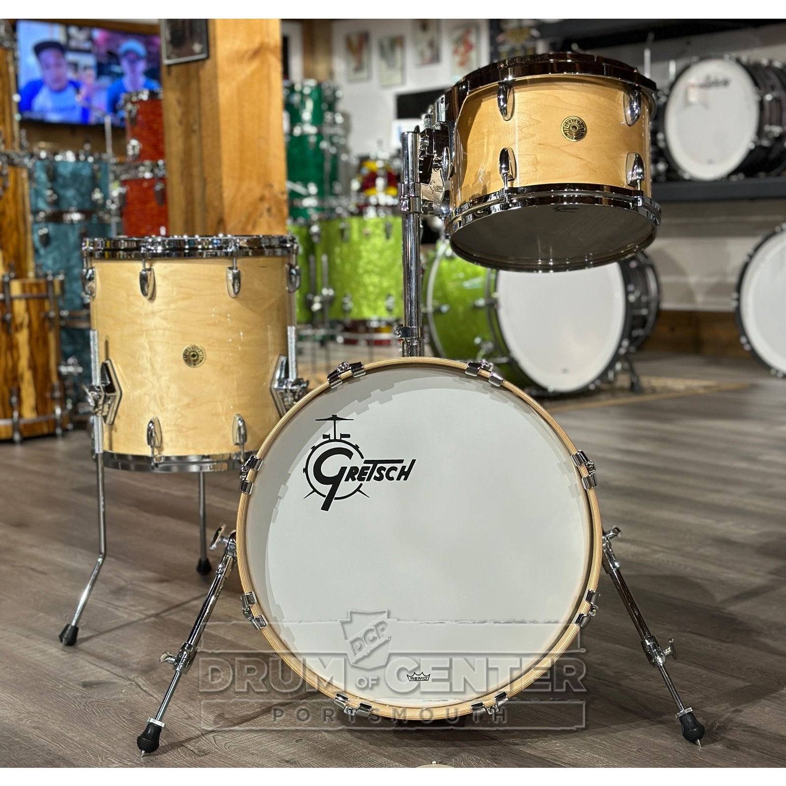 Gretsch USA Custom 3pc Jazz Drum Set Natural Gloss