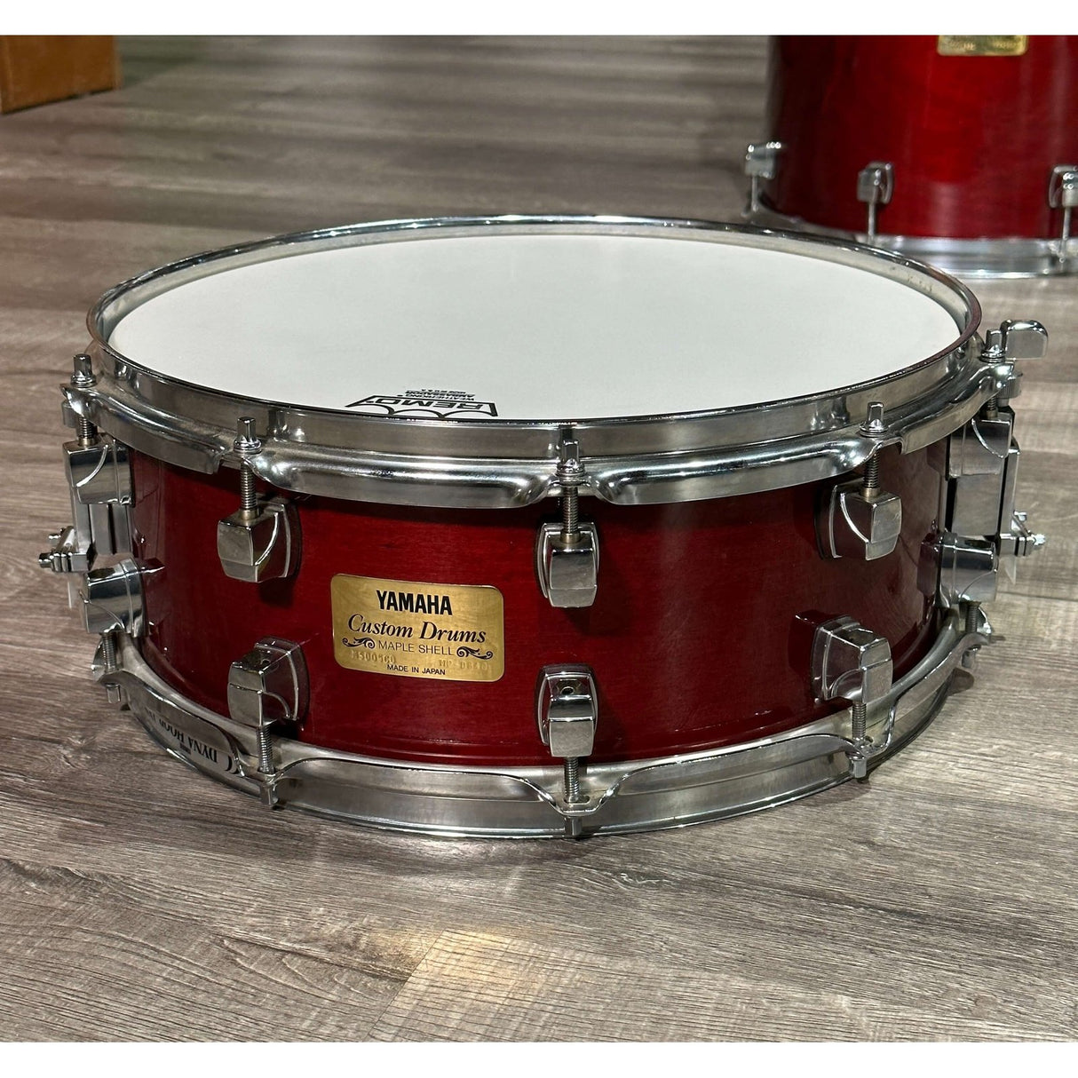 Used Yamaha Maple Custom 5pc Drum Set Red Lacquer