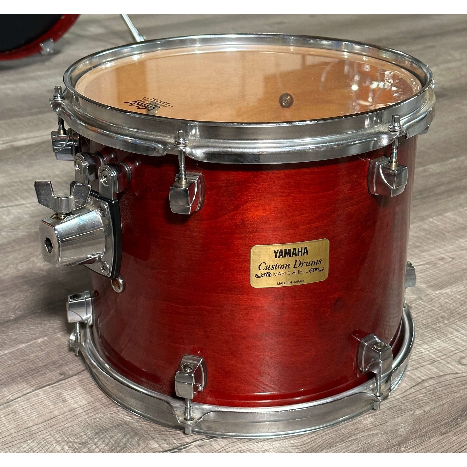 Used Yamaha Maple Custom 5pc Drum Set Red Lacquer