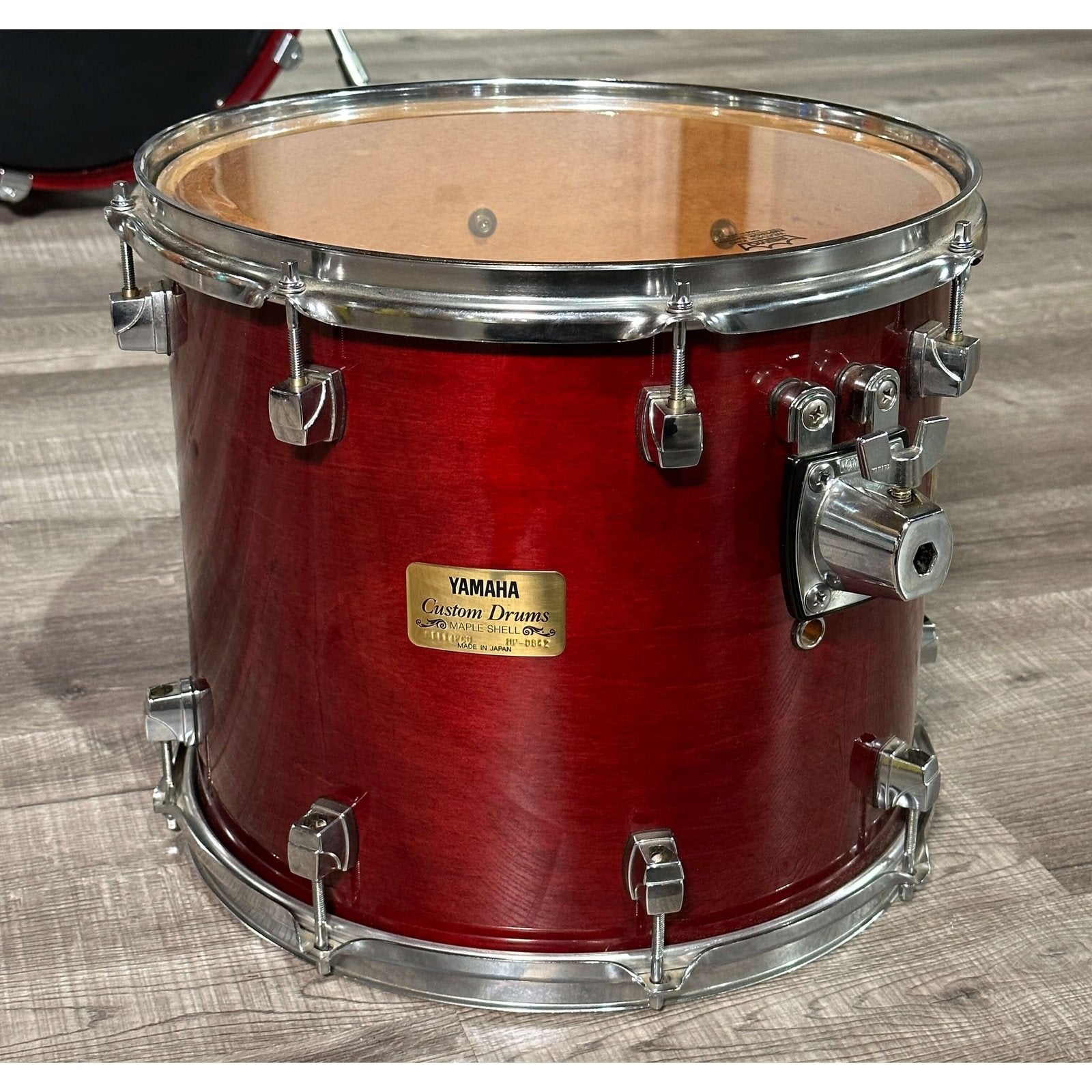 Used Yamaha Maple Custom 5pc Drum Set Red Lacquer