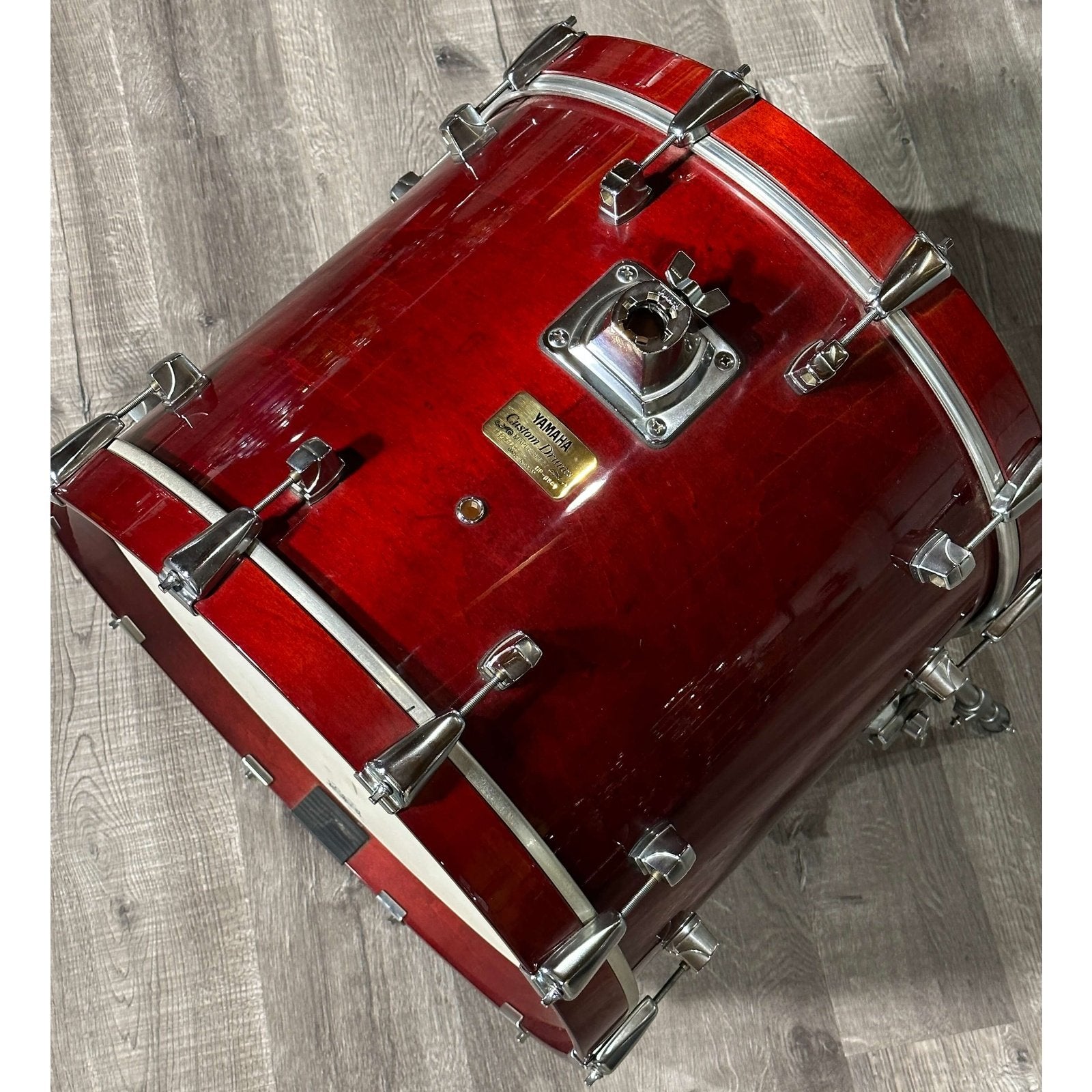 Used Yamaha Maple Custom 5pc Drum Set Red Lacquer