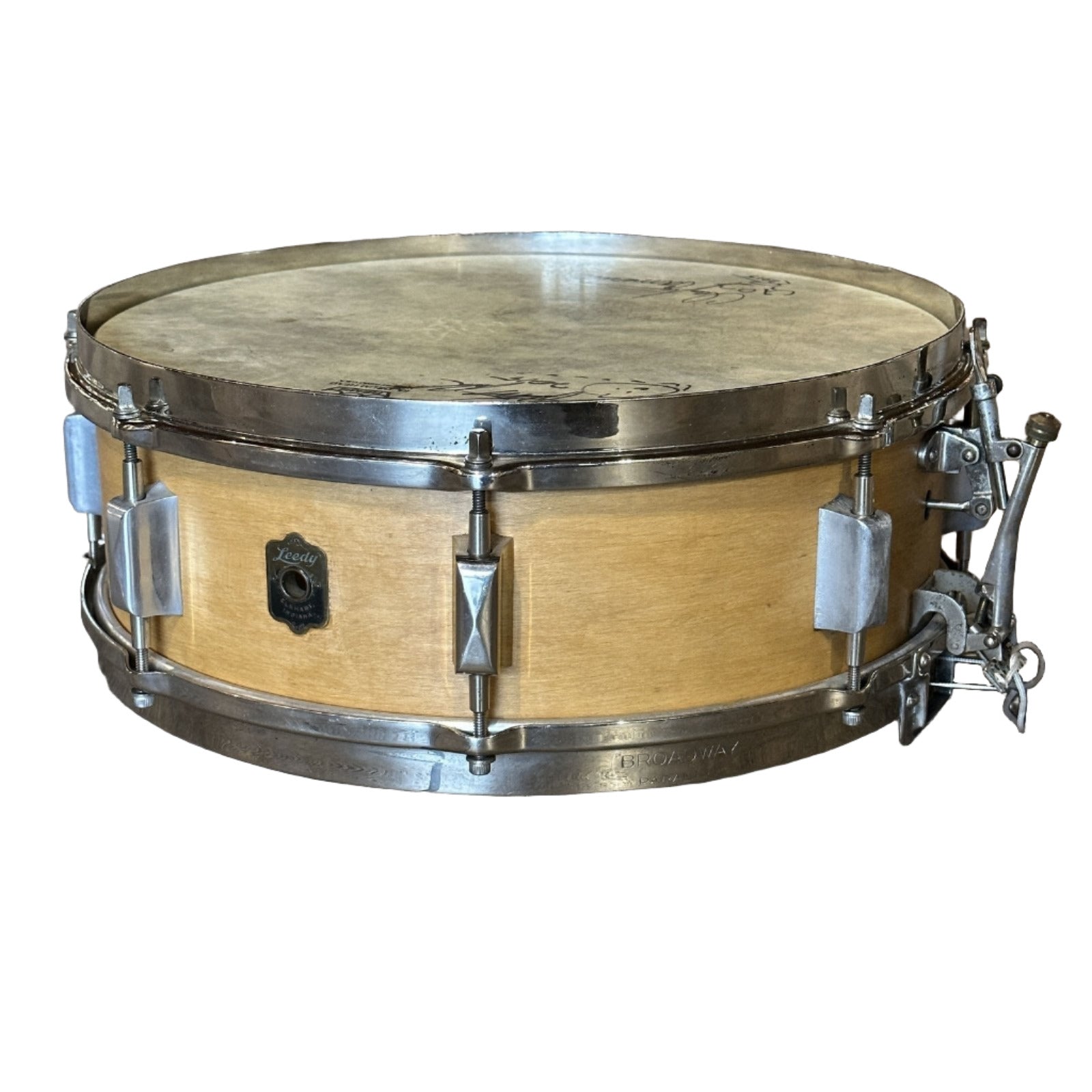 Used Vintage Leedy Broadway Parallel Snare Drum 14x4.5