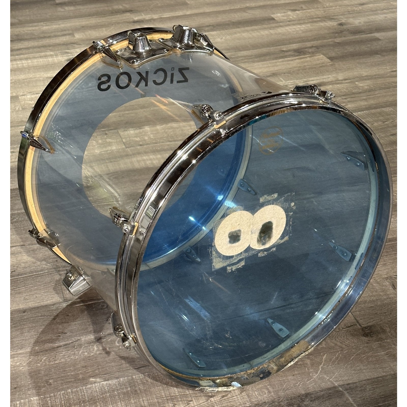 Used Vintage Zickos Acrylic 7pc Drum Set Clear