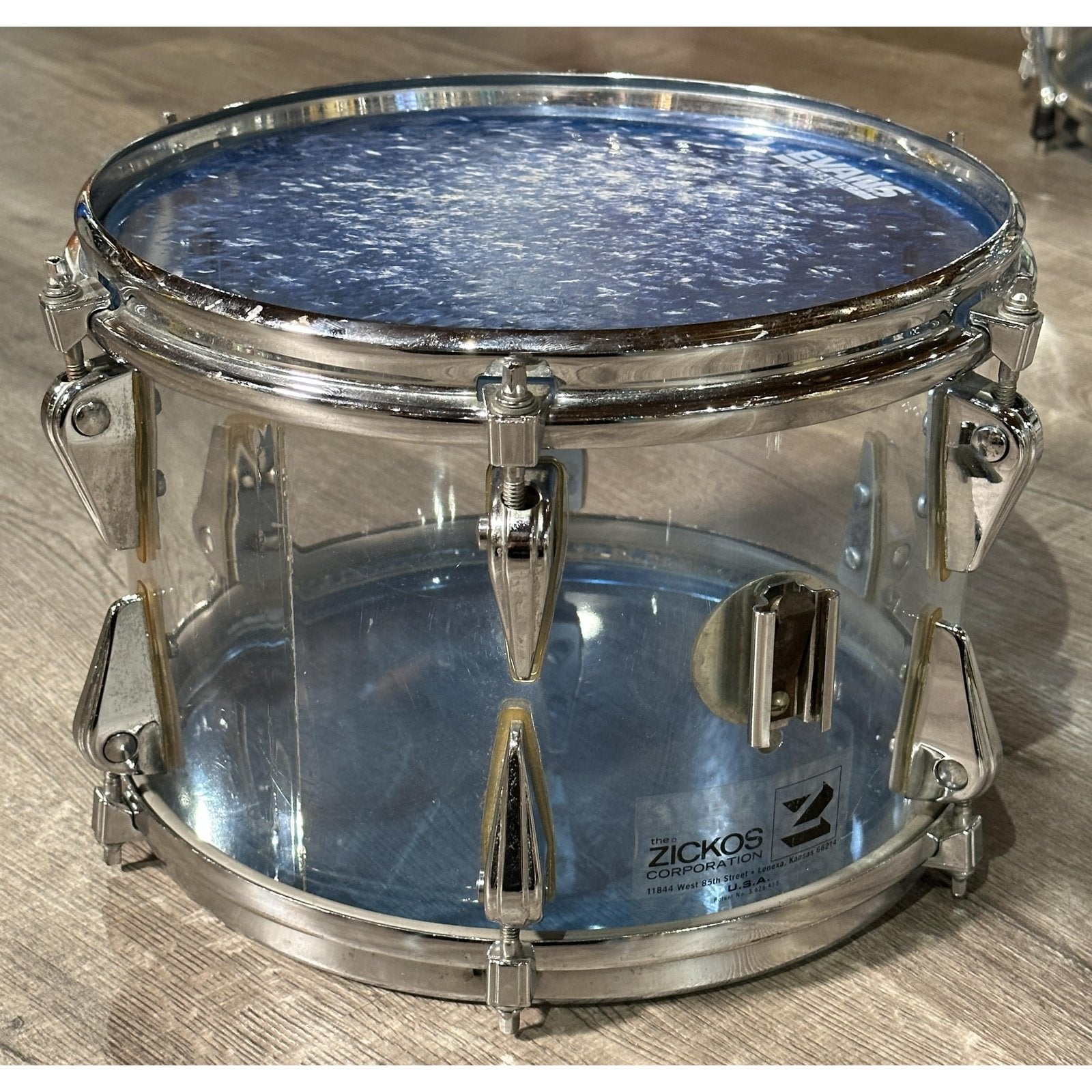 Used Vintage Zickos Acrylic 7pc Drum Set Clear