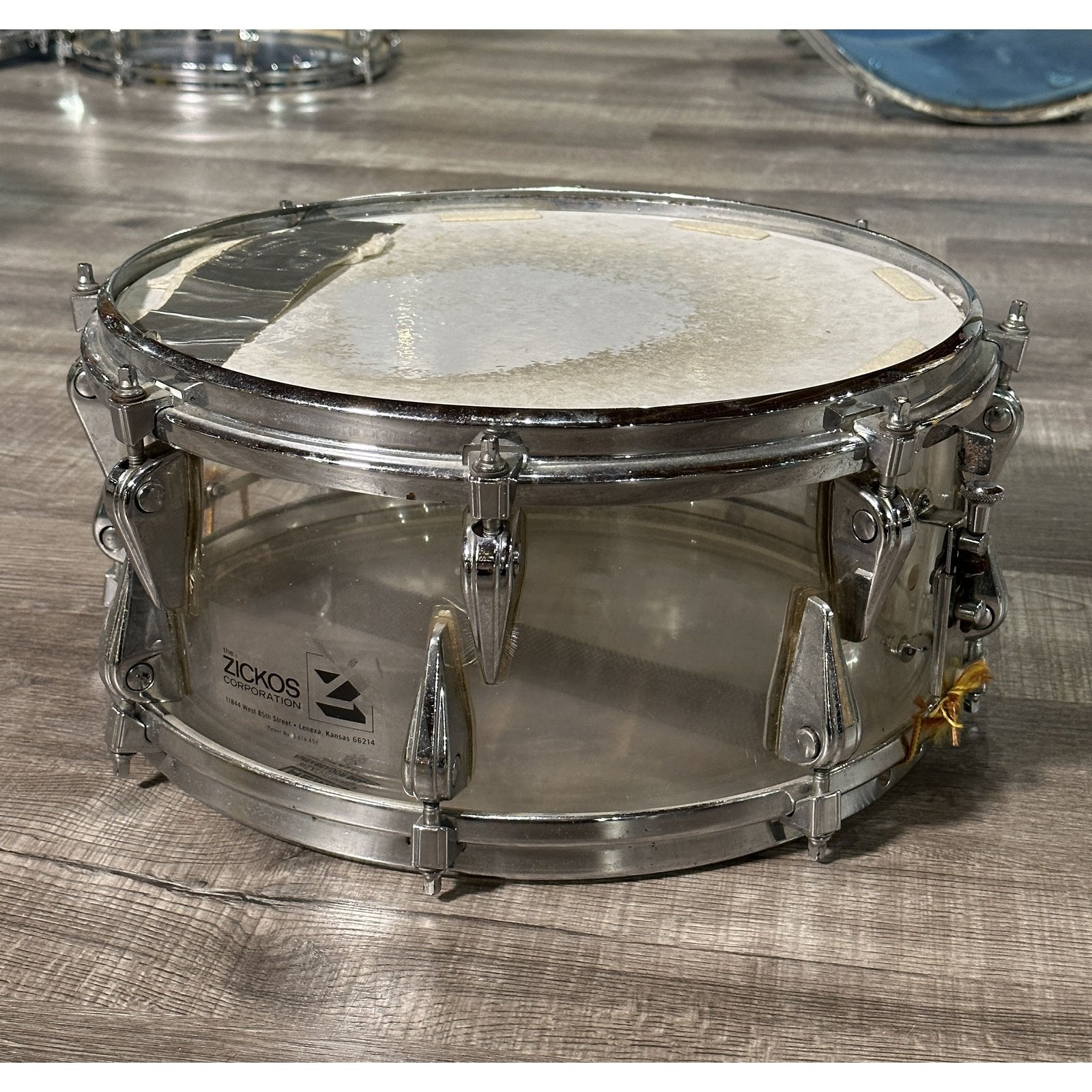 Used Vintage Zickos Acrylic 7pc Drum Set Clear