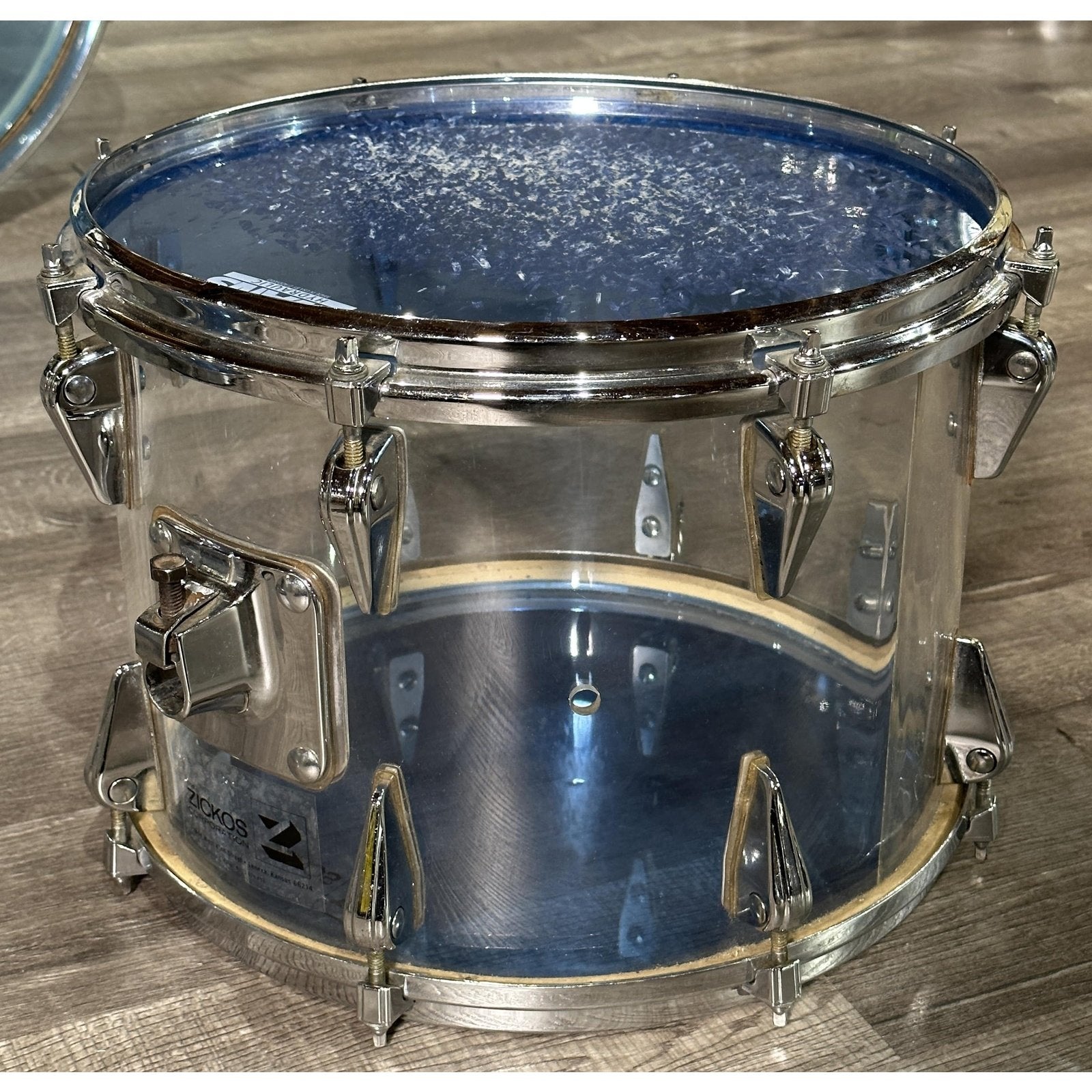 Used Vintage Zickos Acrylic 7pc Drum Set Clear