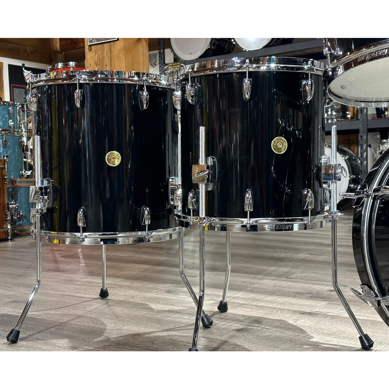 Used Gretsch Broadkaster 5pc Drum Set Piano Black Gloss