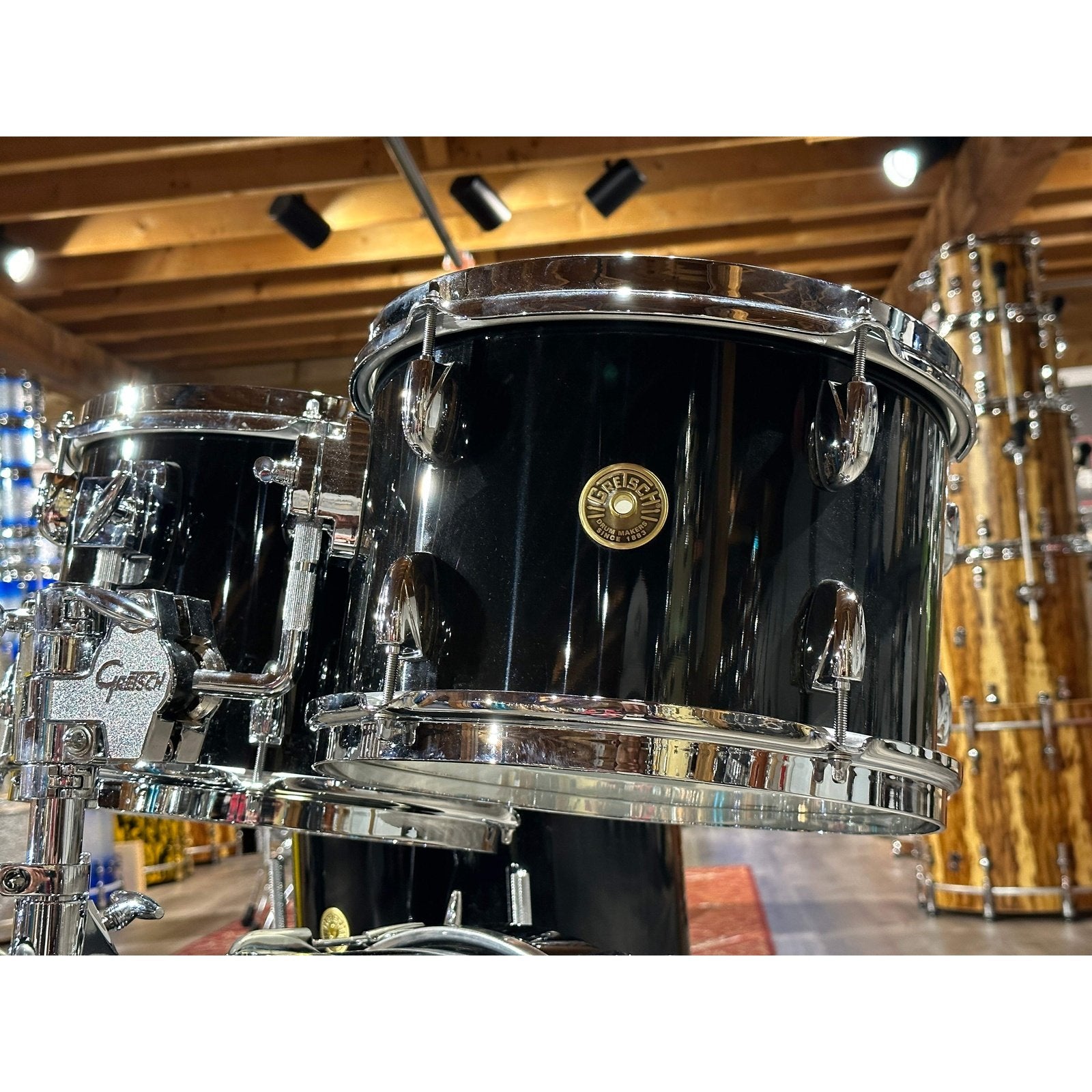 Used Gretsch Broadkaster 5pc Drum Set Piano Black Gloss