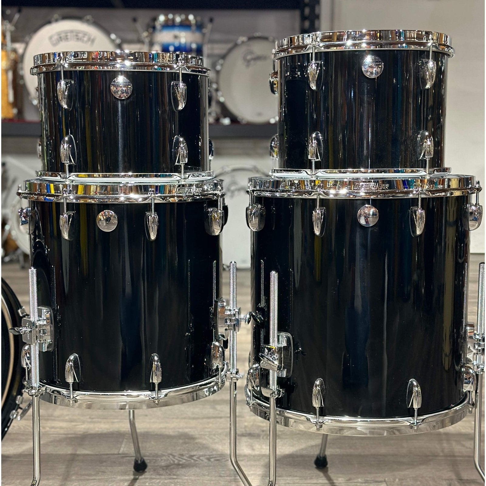 Used Gretsch Broadkaster 5pc Drum Set Piano Black Gloss