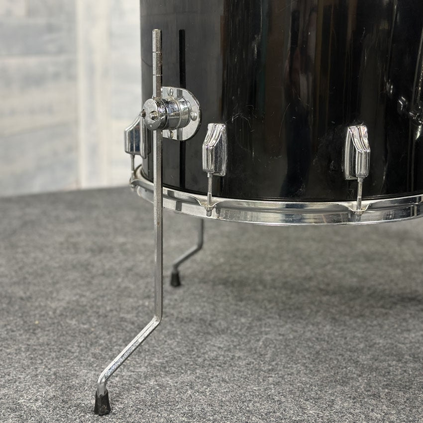 Used Vintage Rogers 3pc Drum Set Black Wrap - Good - Drum Center Of Portsmouth