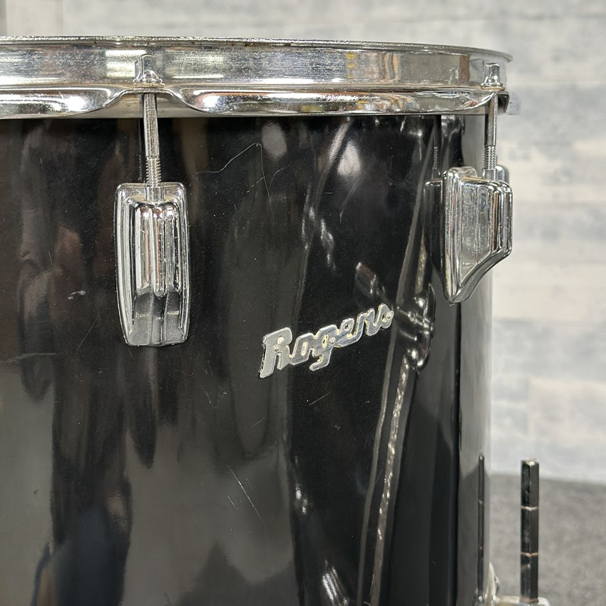 Used Vintage Rogers 3pc Drum Set Black Wrap - Good - Drum Center Of Portsmouth