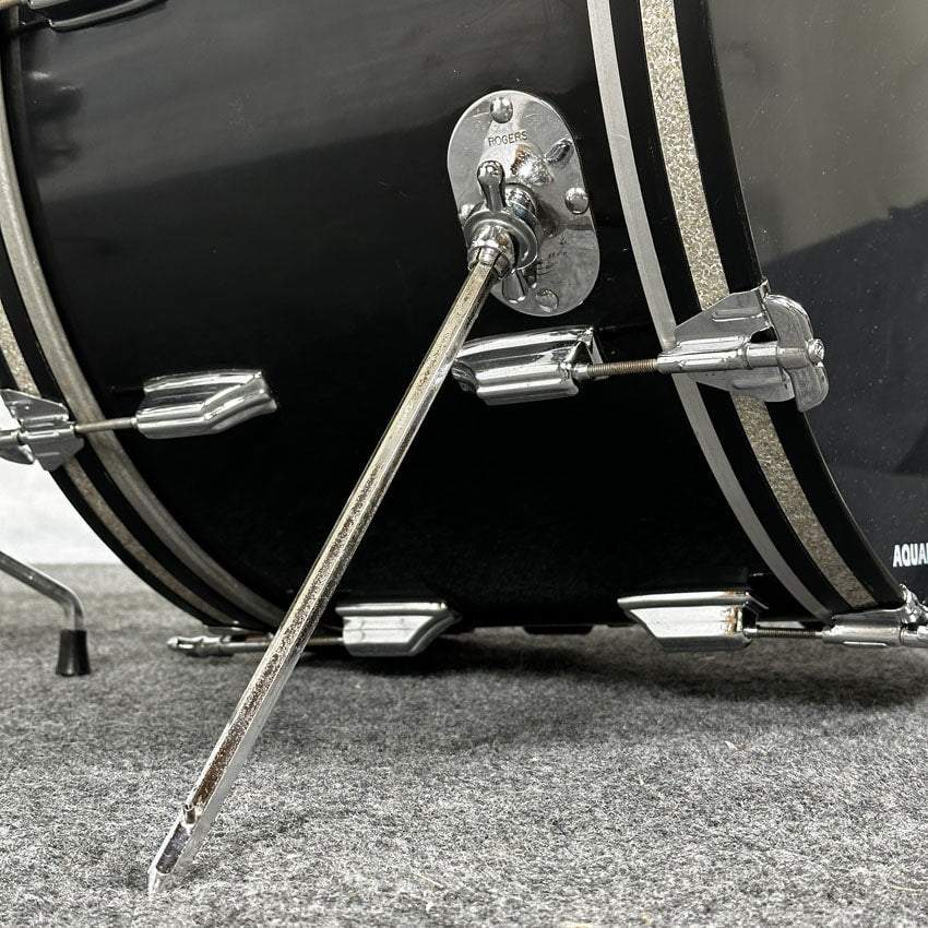 Used Vintage Rogers 3pc Drum Set Black Wrap - Good - Drum Center Of Portsmouth