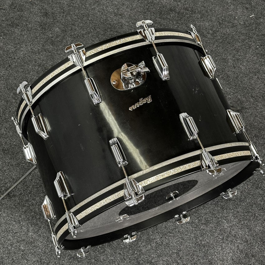 Used Vintage Rogers 3pc Drum Set Black Wrap - Good - Drum Center Of Portsmouth