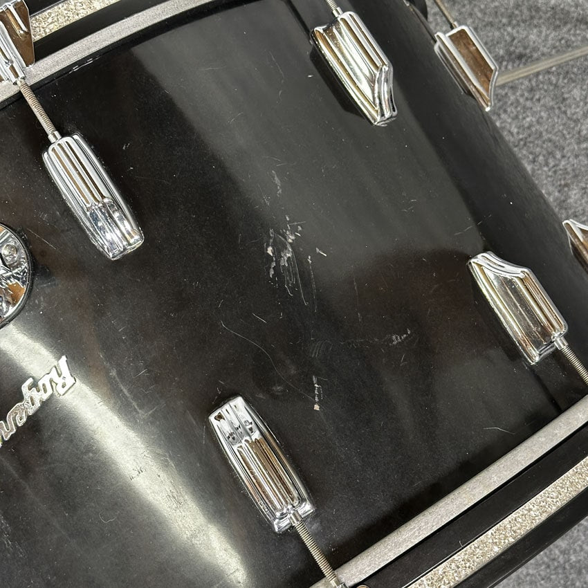 Used Vintage Rogers 3pc Drum Set Black Wrap - Good - Drum Center Of Portsmouth