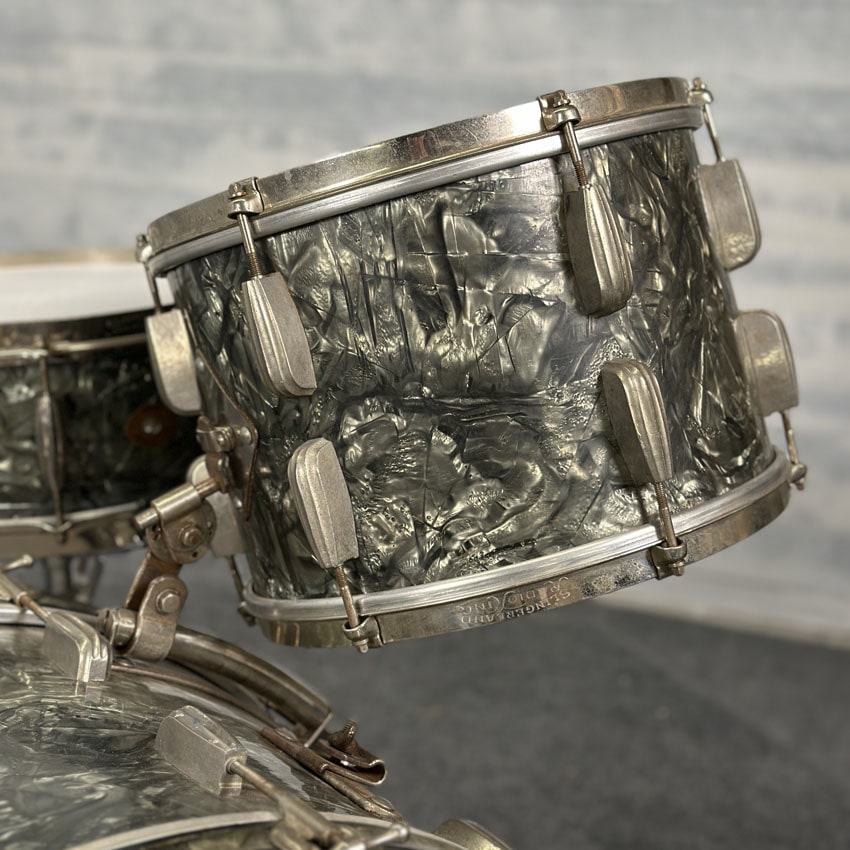 Used Vintage Slingerland Radio King 4pc Drum Set Black Diamond Pearl - Drum Center Of Portsmouth