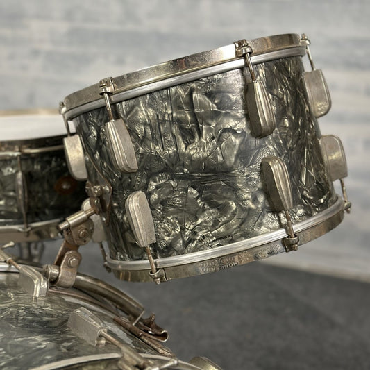 Used Vintage Slingerland Radio King 4pc Drum Set Black Diamond Pearl - Drum Center Of Portsmouth