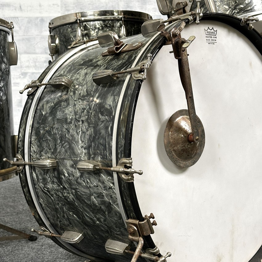 Used Vintage Slingerland Radio King 4pc Drum Set Black Diamond Pearl - Drum Center Of Portsmouth