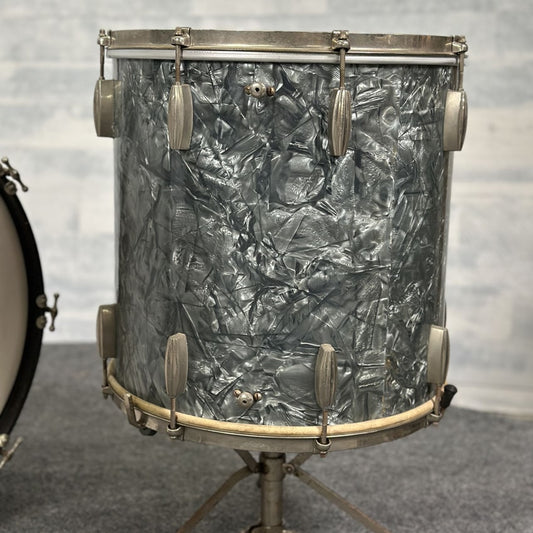 Used Vintage Slingerland Radio King 4pc Drum Set Black Diamond Pearl - Drum Center Of Portsmouth