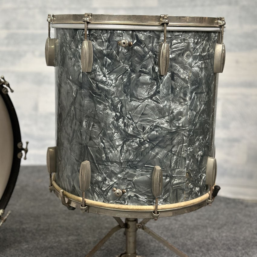 Used Vintage Slingerland Radio King 4pc Drum Set Black Diamond Pearl - Drum Center Of Portsmouth