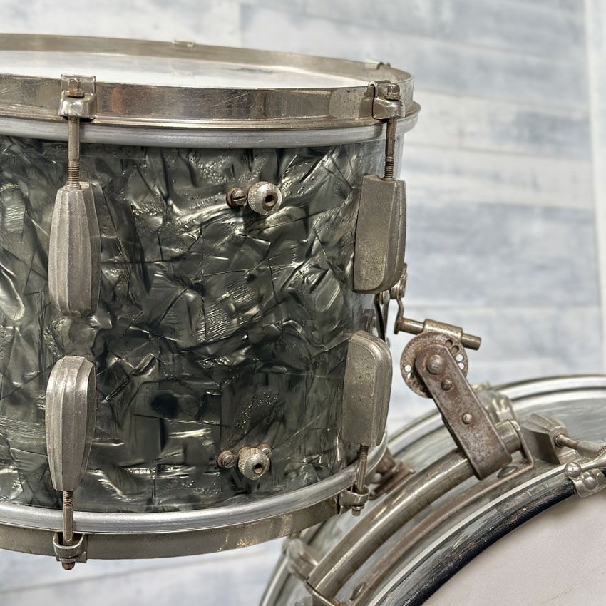 Used Vintage Slingerland Radio King 4pc Drum Set Black Diamond Pearl - Drum Center Of Portsmouth