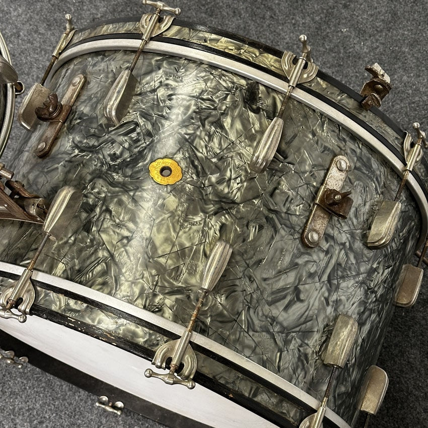 Used Vintage Slingerland Radio King 4pc Drum Set Black Diamond Pearl - Drum Center Of Portsmouth