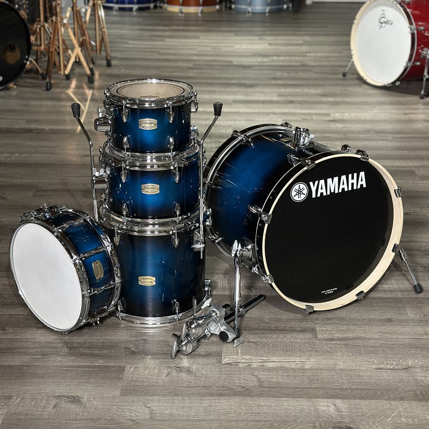 Used Yamaha Stage Custom 5pc Drum Set Deep Blue Sunburst - Very Good - Drum Center Of Portsmouth