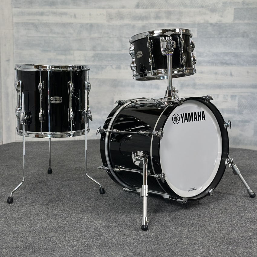 Used Yamaha Recording Custom 3pc Jazz Drum Set Solid Black - Very Good - Drum Center Of Portsmouth