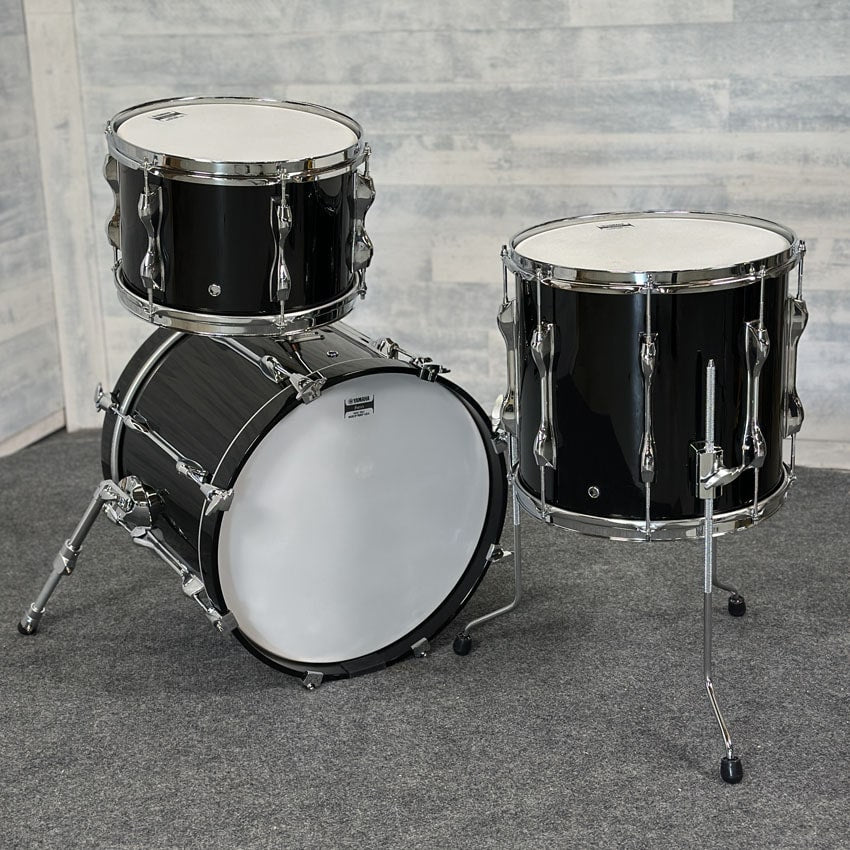 Used Yamaha Recording Custom 3pc Jazz Drum Set Solid Black - Very Good - Drum Center Of Portsmouth