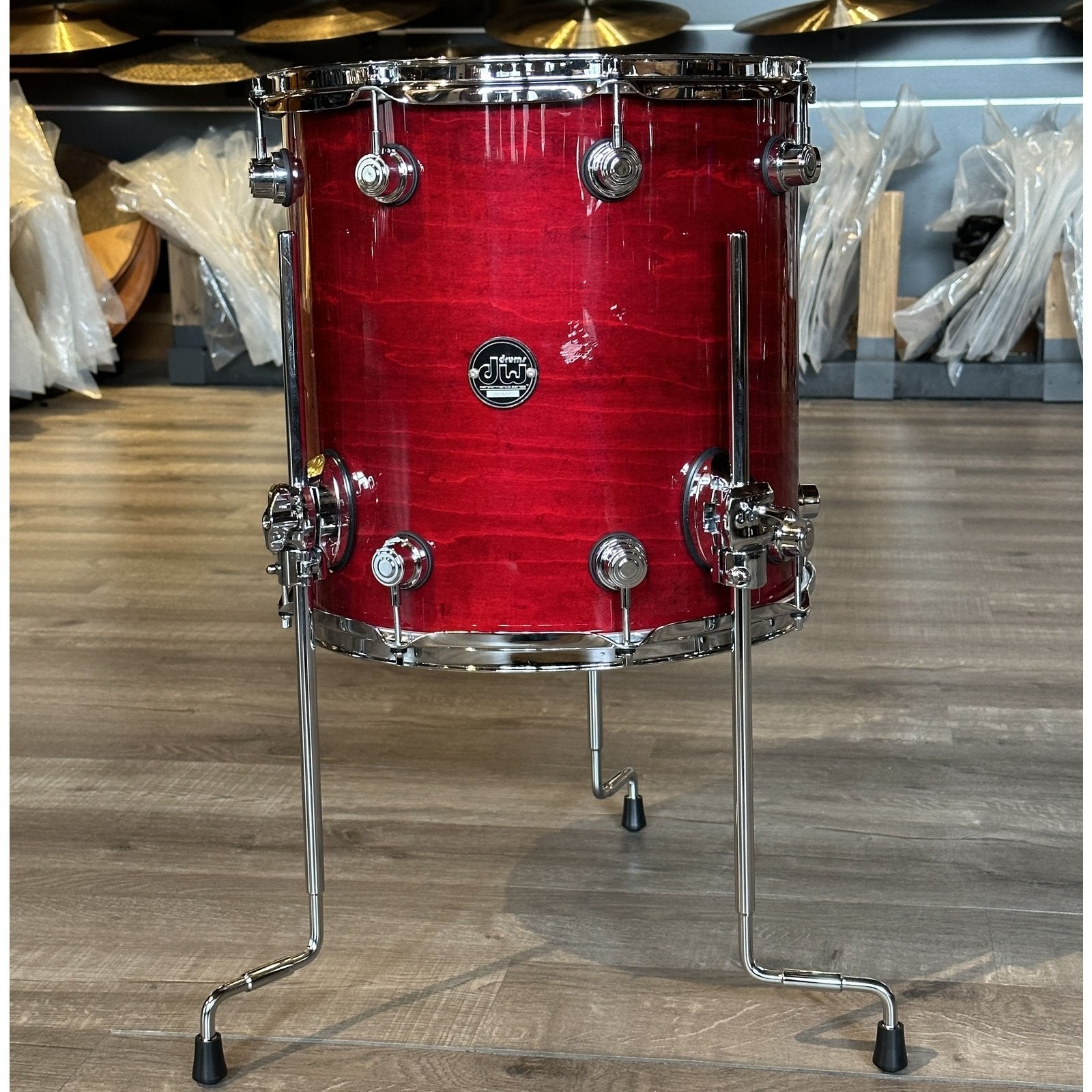 Used DW Performance Series Floor Tom 14x14 Cherry Stain