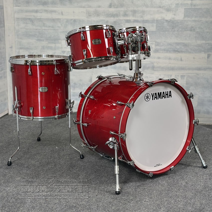 Yamaha Absolute Hybrid Maple 4pc Drum Set Red Autumn