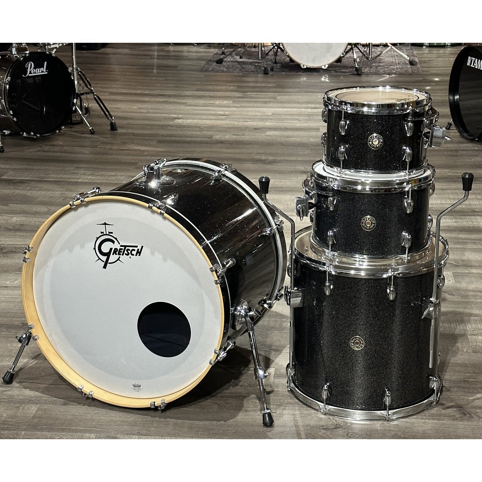 Used Gretsch Catalina Maple 4pc Drum Set Black Stardust