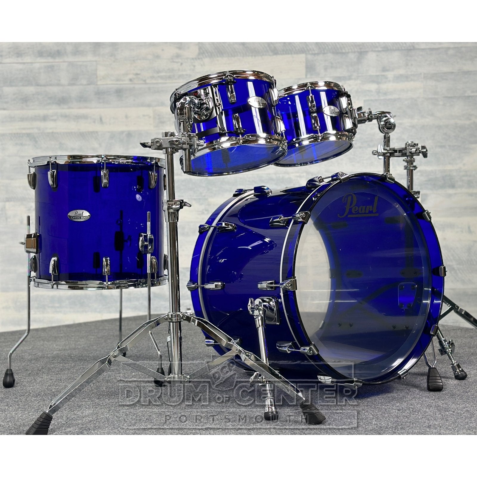 Pearl Crystal Beat 4pc Acrylic Drum Set Blue Sapphire