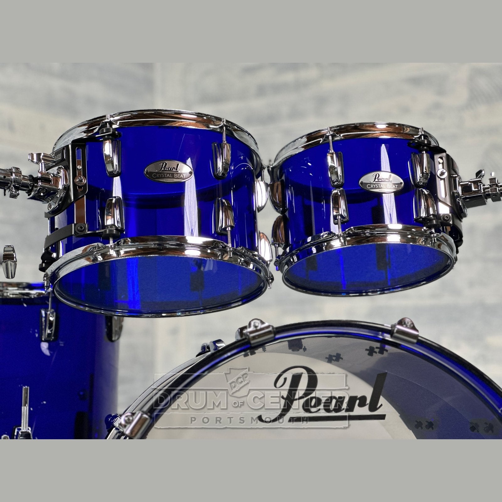 Pearl Crystal Beat 4pc Acrylic Drum Set Blue Sapphire