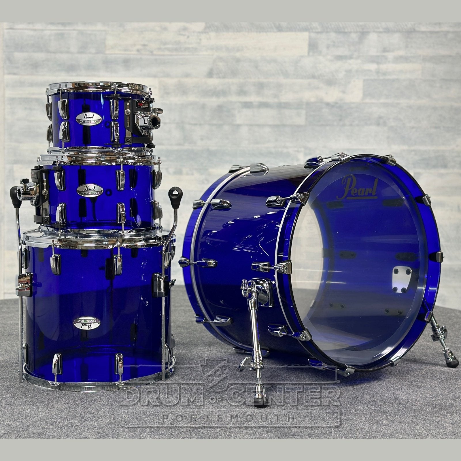 Pearl Crystal Beat 4pc Acrylic Drum Set Blue Sapphire