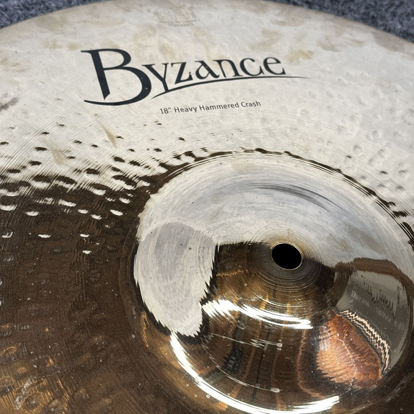 Used Meinl Byzance Brilliant Heavy Hammered Crash Cymbal 18" - Good - Drum Center Of Portsmouth