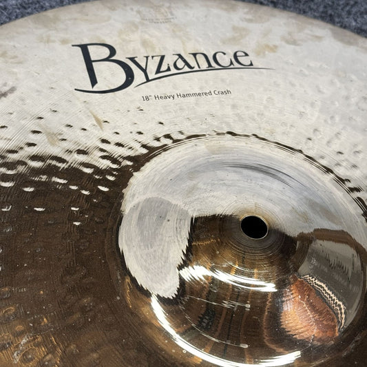 Used Meinl Byzance Brilliant Heavy Hammered Crash Cymbal 18" - Good - Drum Center Of Portsmouth