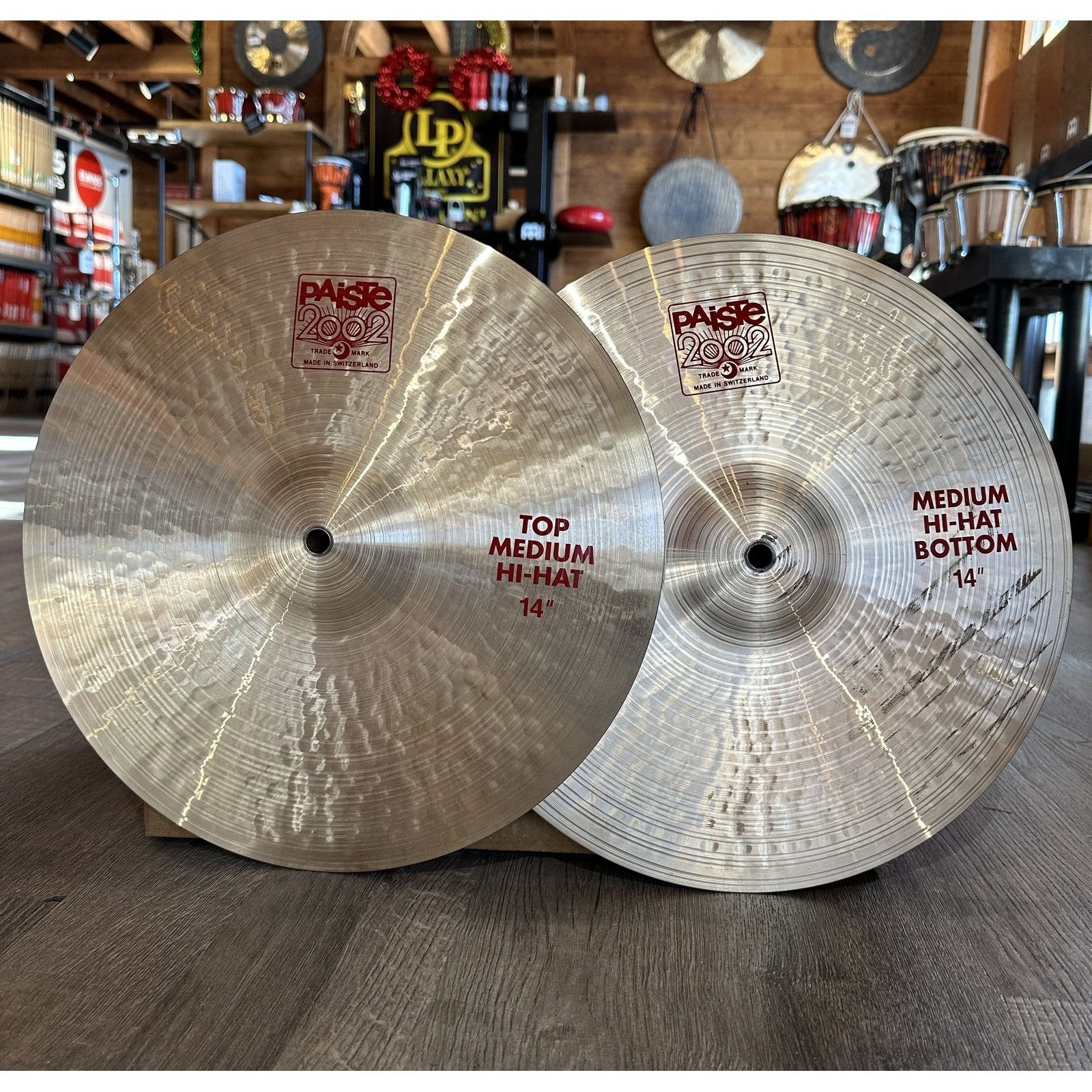 Used Paiste 2002 Medium Hi Hat Cymbals 14"