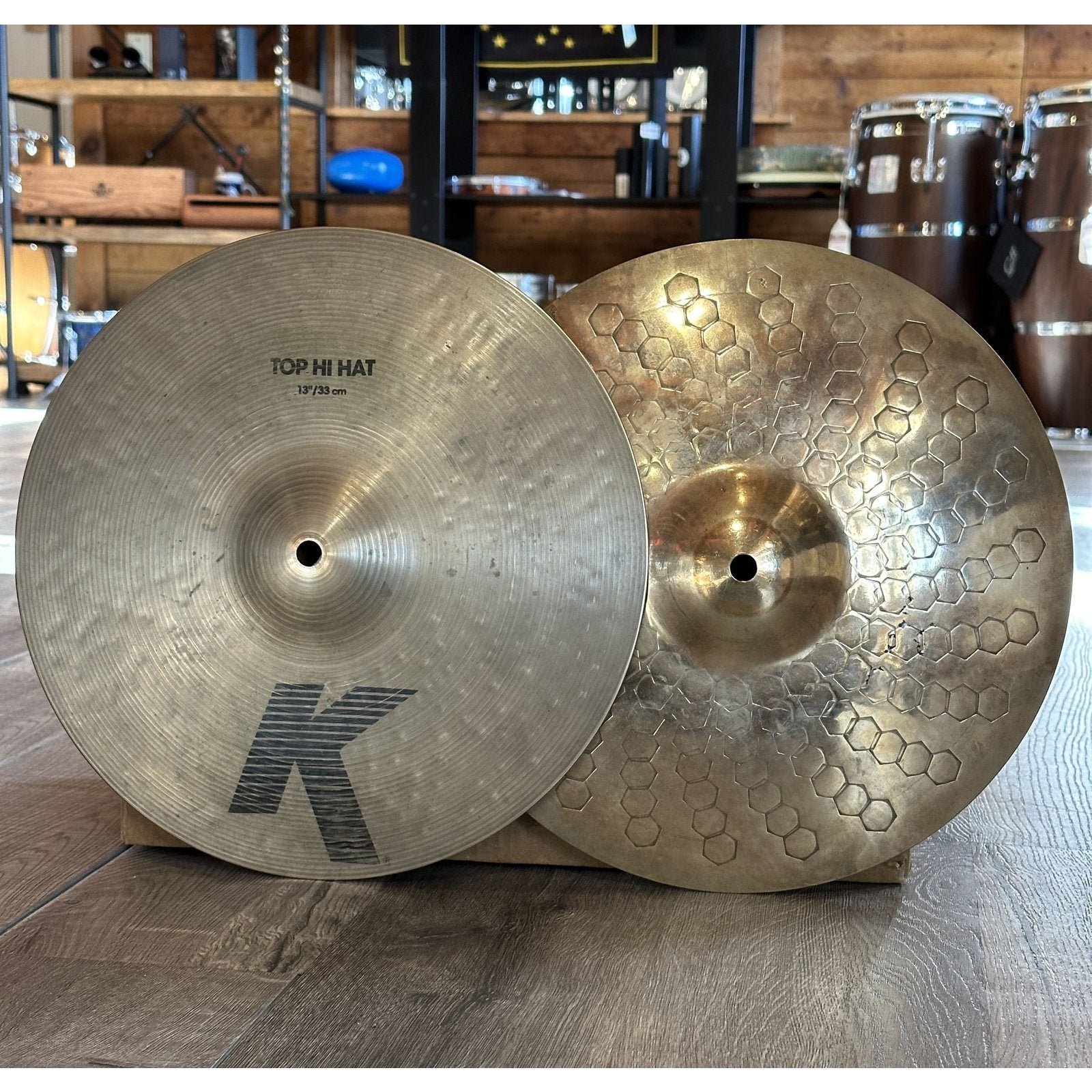 Used Zildjian K Dyno Beat Hi Hat Cymbals 13"