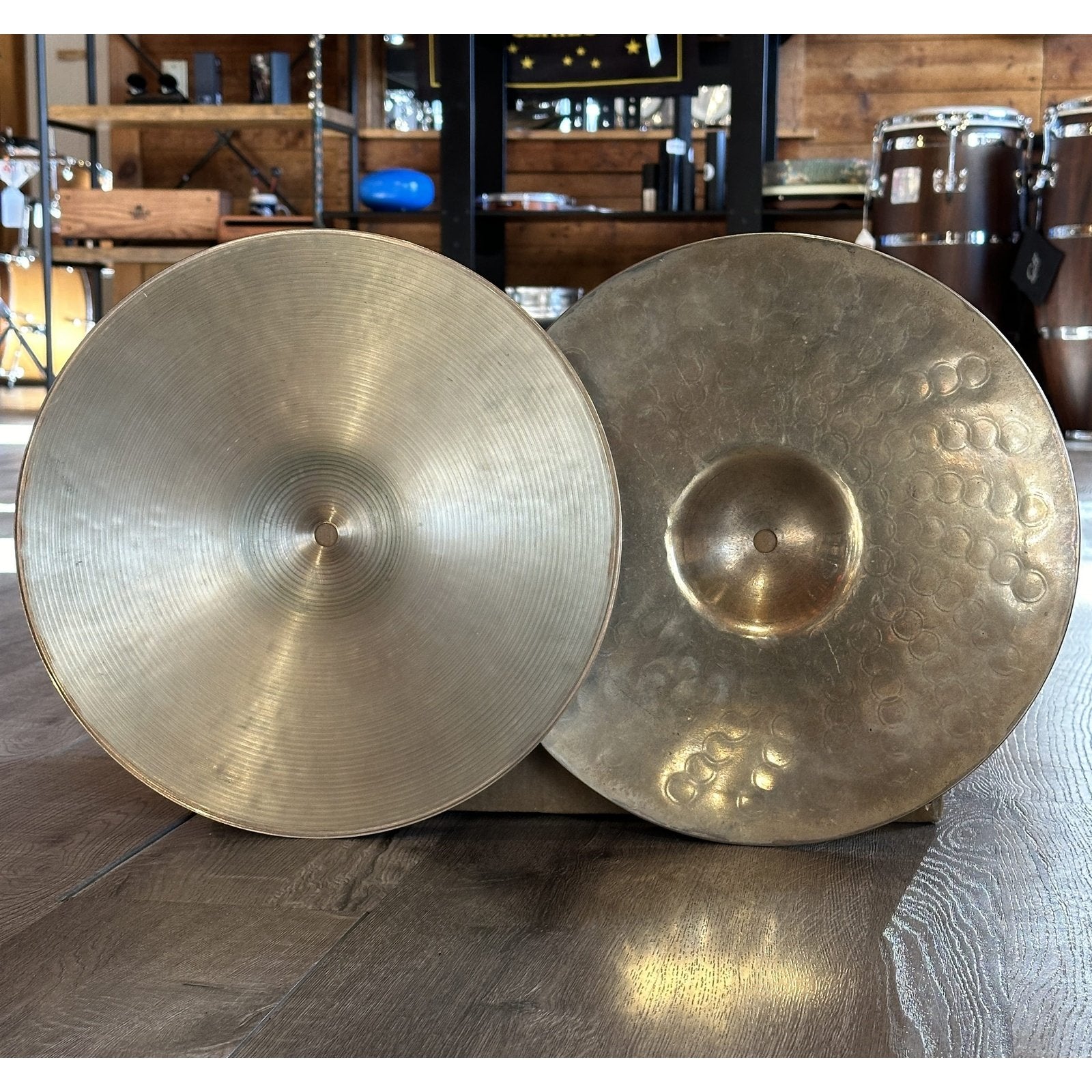 Used Zildjian K Dyno Beat Hi Hat Cymbals 13"