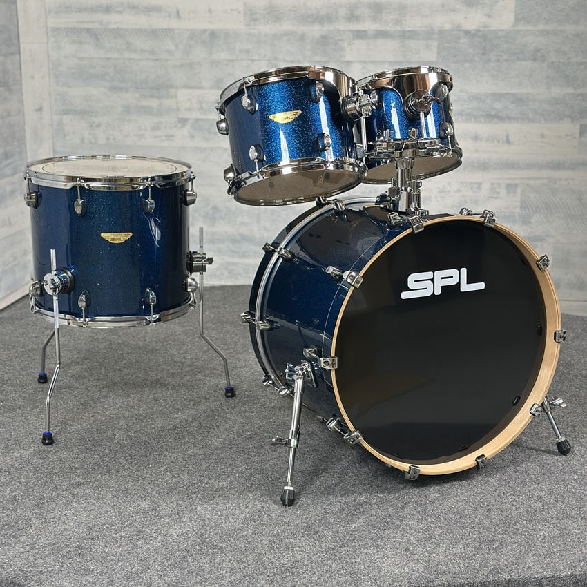 Used SPL Velocity 4pc Drum Set Blue Sparkle - Very Good - Drum Center Of Portsmouth