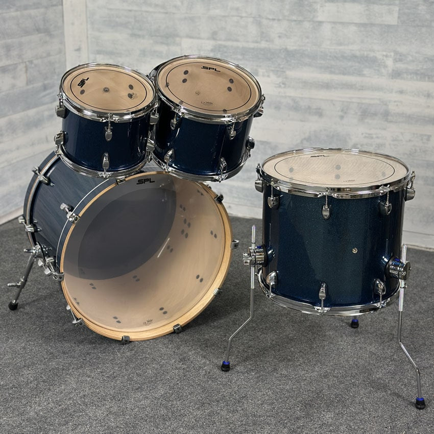 Used SPL Velocity 4pc Drum Set Blue Sparkle - Very Good - Drum Center Of Portsmouth