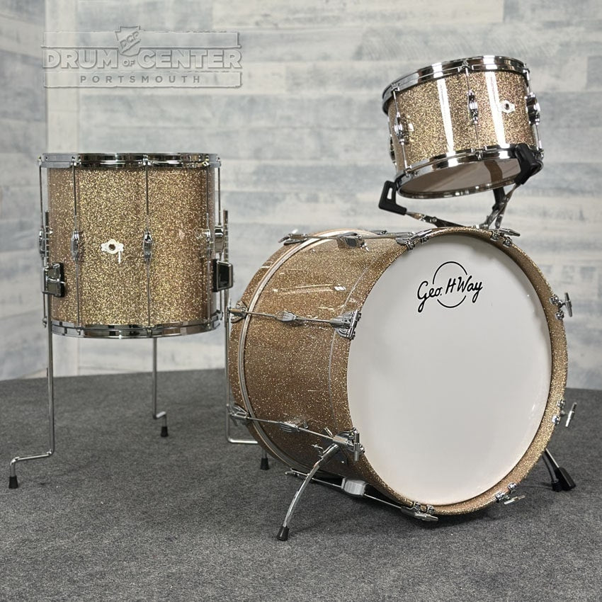 George Way Tuxedo Studio 3pc Drum Set 20/12/14 Champagne Sparkle - Drum Center Of Portsmouth