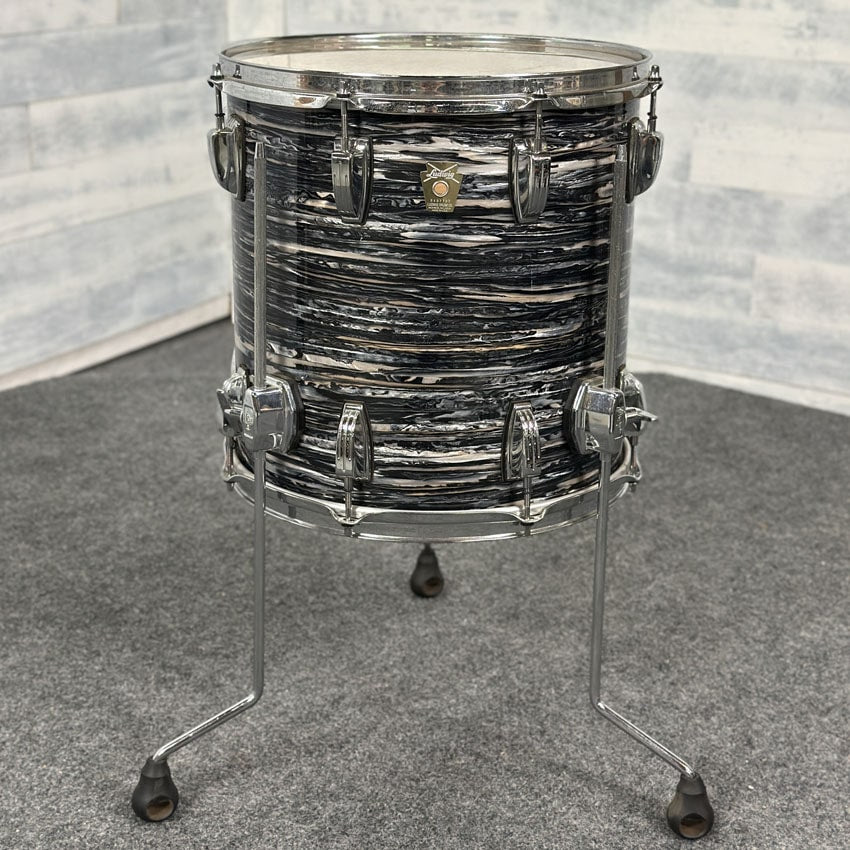 Used Ludwig Vintage Black Oyster 14x14 Floor Tom - Good - Drum Center Of Portsmouth