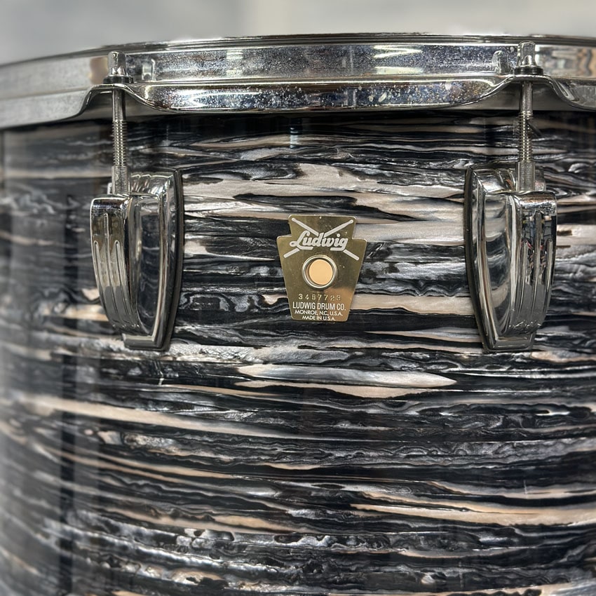 Used Ludwig Vintage Black Oyster 14x14 Floor Tom - Good - Drum Center Of Portsmouth