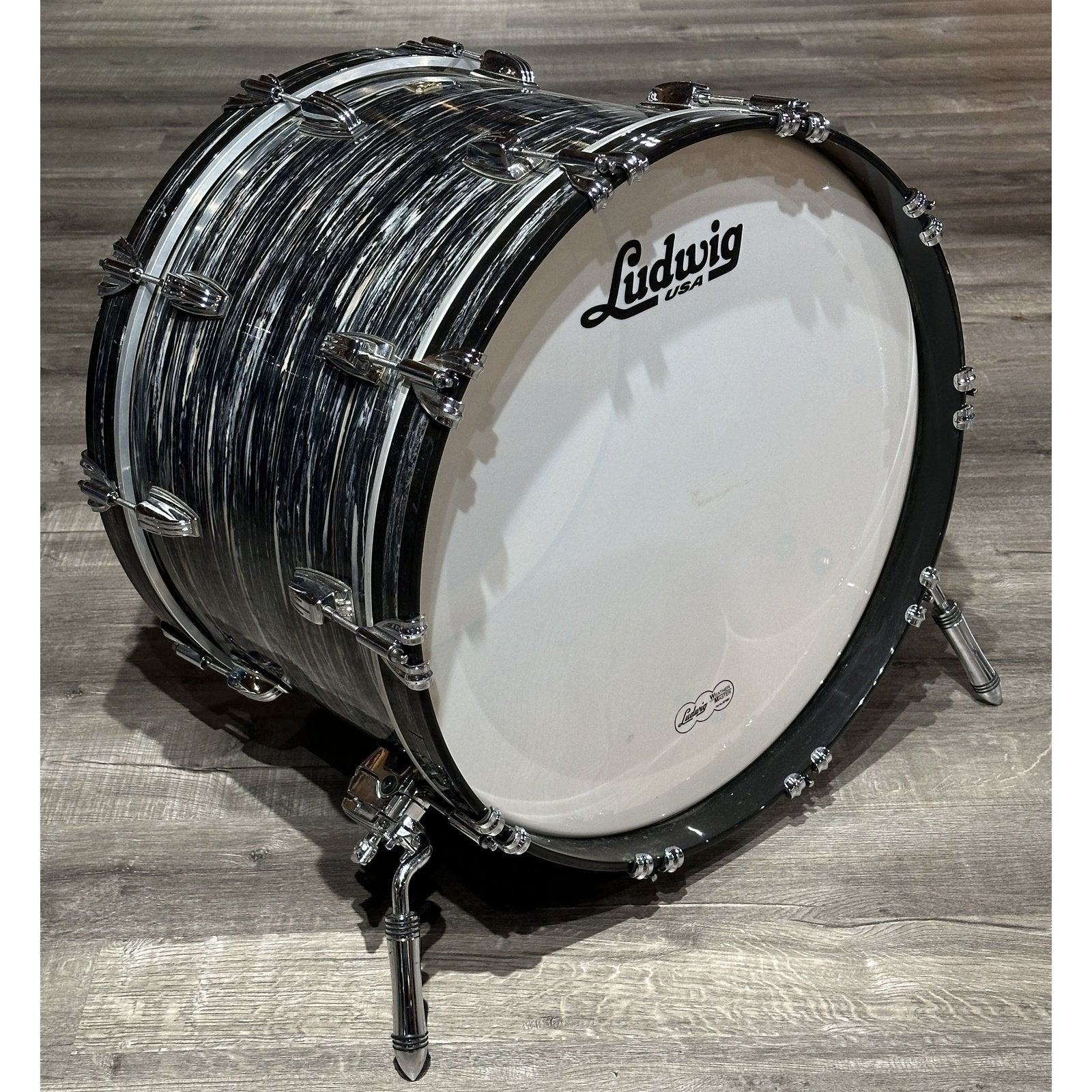Used Ludwig Classic Maple Bass Drum 22x14 Vintage Black Oyster - Drum Center Of Portsmouth