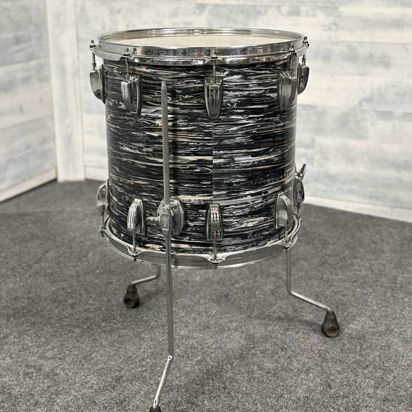 Used Ludwig Vintage Black Oyster 14x14 Floor Tom - Good - Drum Center Of Portsmouth