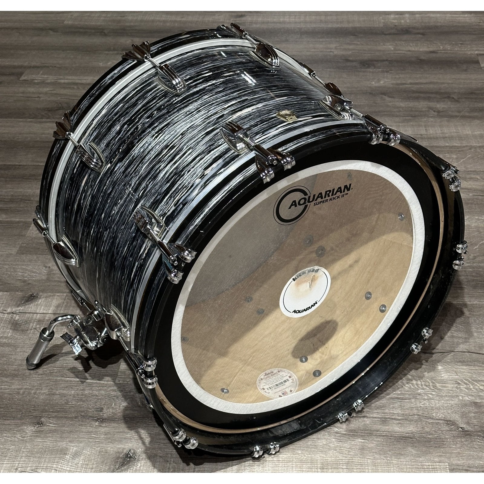 Used Ludwig Classic Maple Bass Drum 22x14 Vintage Black Oyster - Drum Center Of Portsmouth