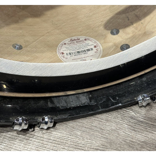 Used Ludwig Classic Maple Bass Drum 22x14 Vintage Black Oyster - Drum Center Of Portsmouth