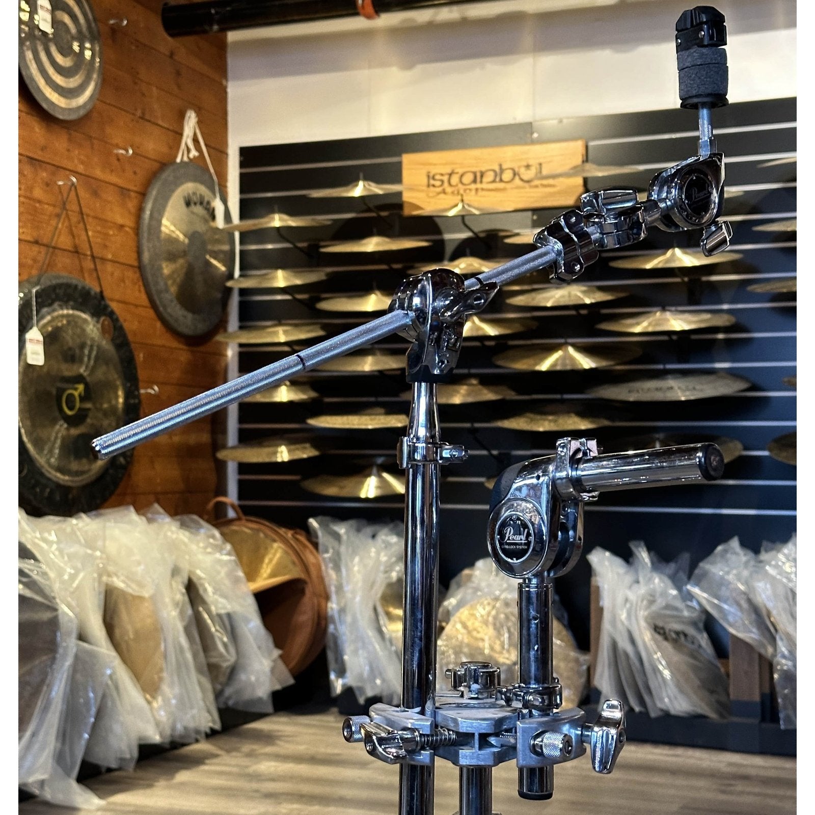 Used Pearl Combination Tom/Cymbal Stand w/Standard Gyro-Lock Tom Holder - Drum Center Of Portsmouth